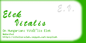 elek vitalis business card